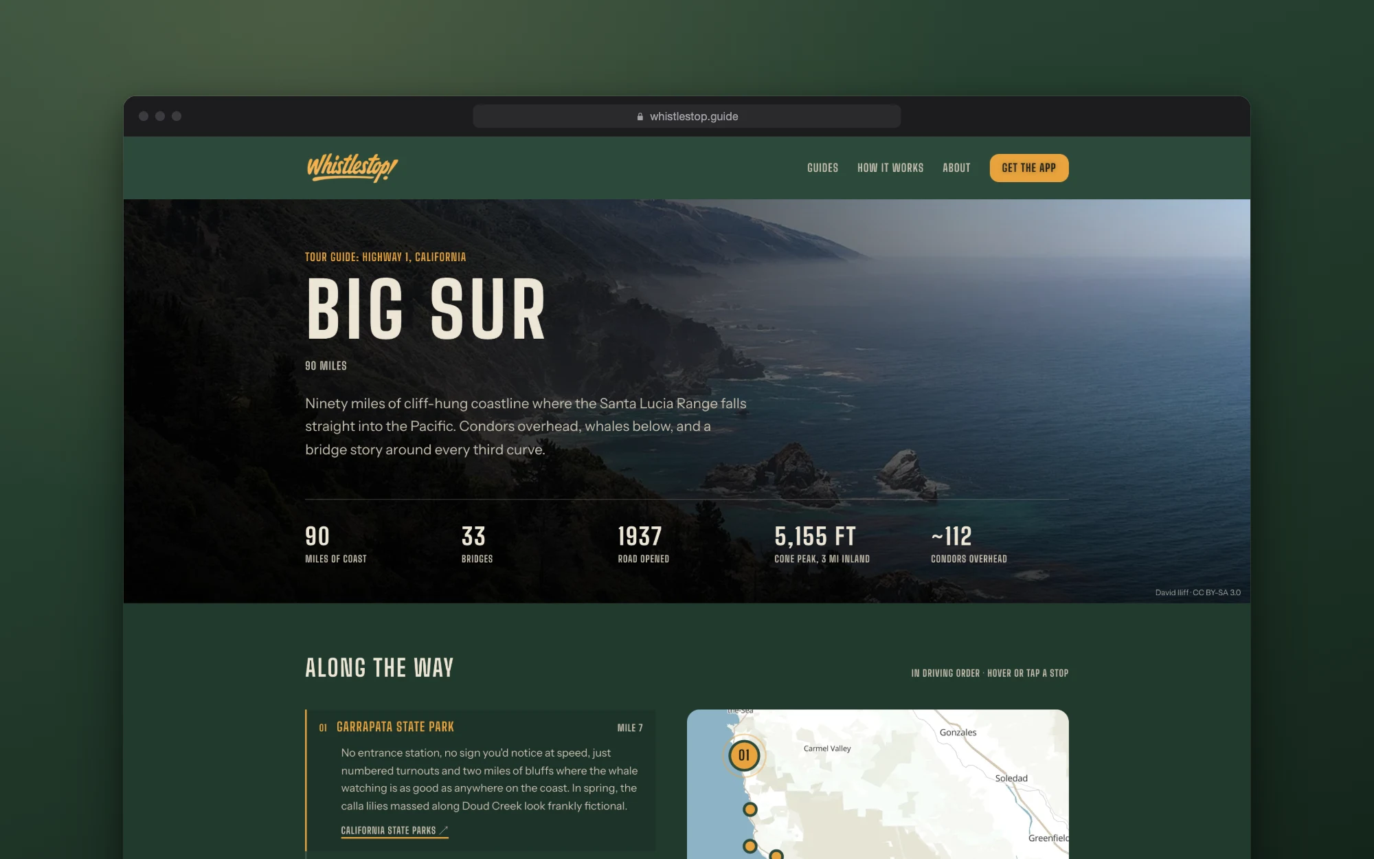 The Big Sur road trip guide, with its stops and route map